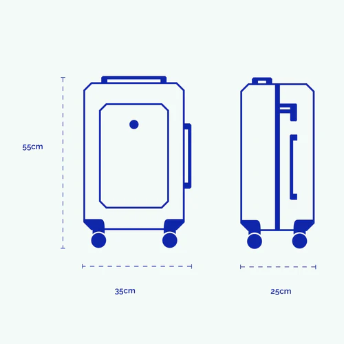 LHR 4-wheel hard-shell suitcase with orange CPH pouch