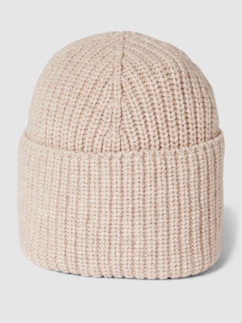 Beanie mit breitem Umschlag in sand