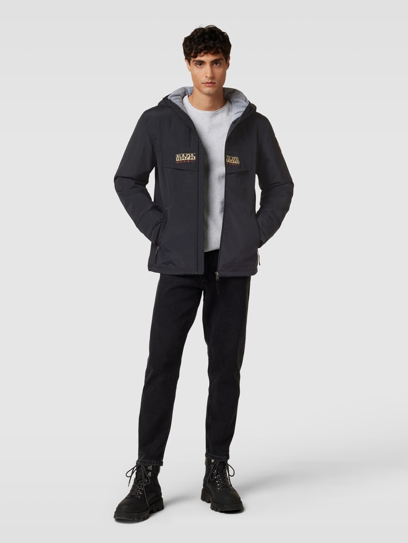 Jacke mit Label-Stitching Modell 'RAINFOREST' in schwarz