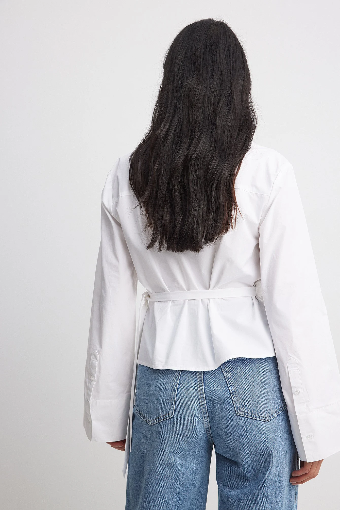 Baumwollshirt mit Wickeleffekt
