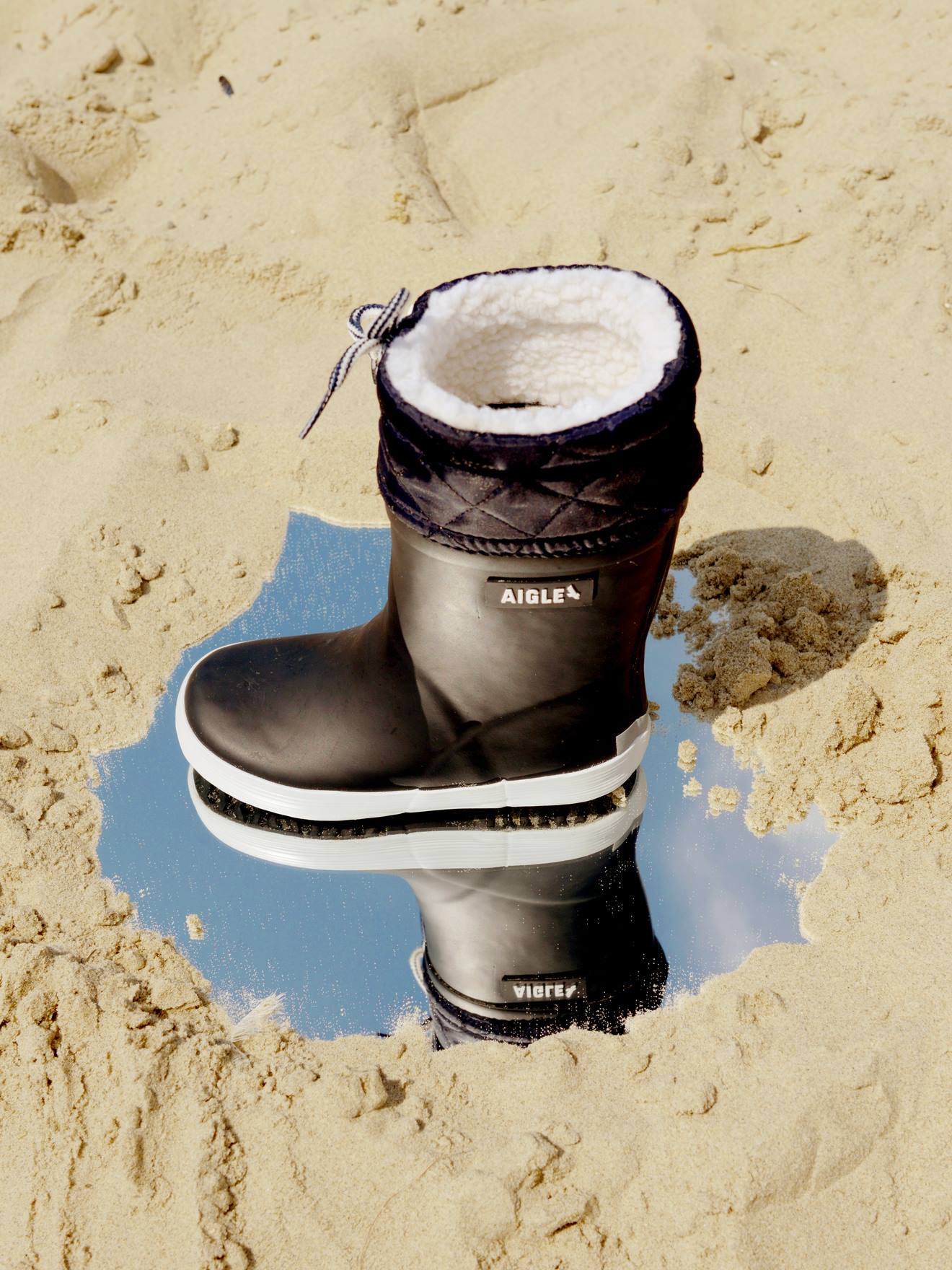 Aigle Kinder Gummistiefel LOLLY POP GIBOULÉE AIGLE - marine/weiß