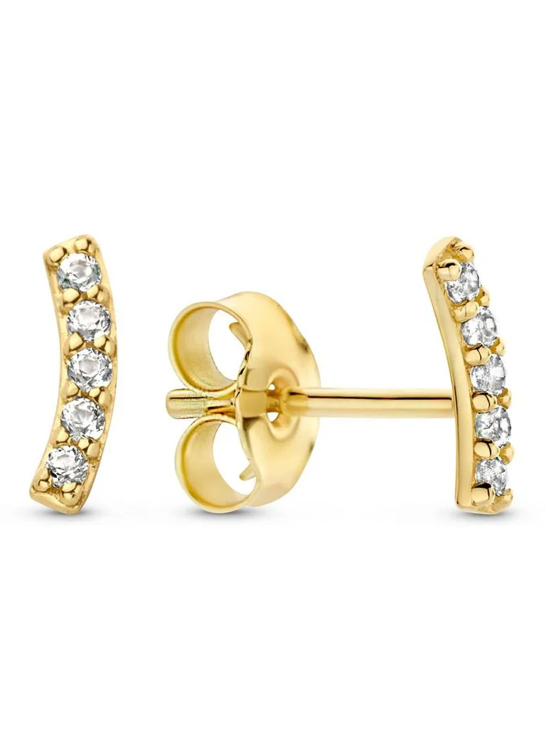 Cercei Jackie Eleonore Moon din aur galben de 14k cu topaz