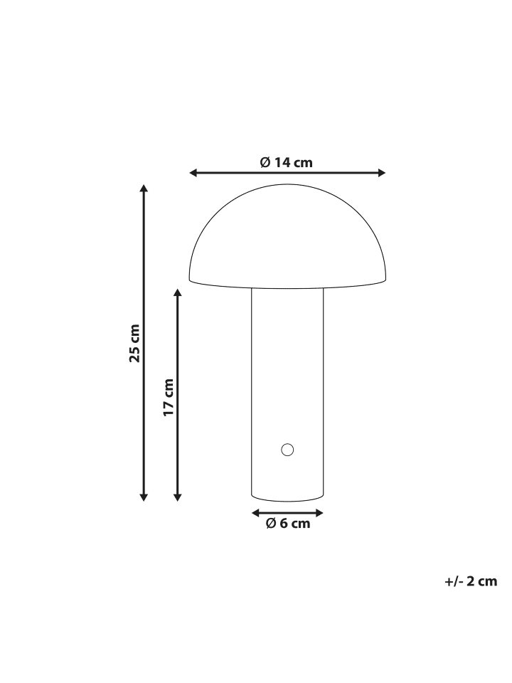 Beliani Tischleuchten BOJO in Weiß - (W) 14 x (H) 25 x (L) 14 cm günstig kaufen onesize