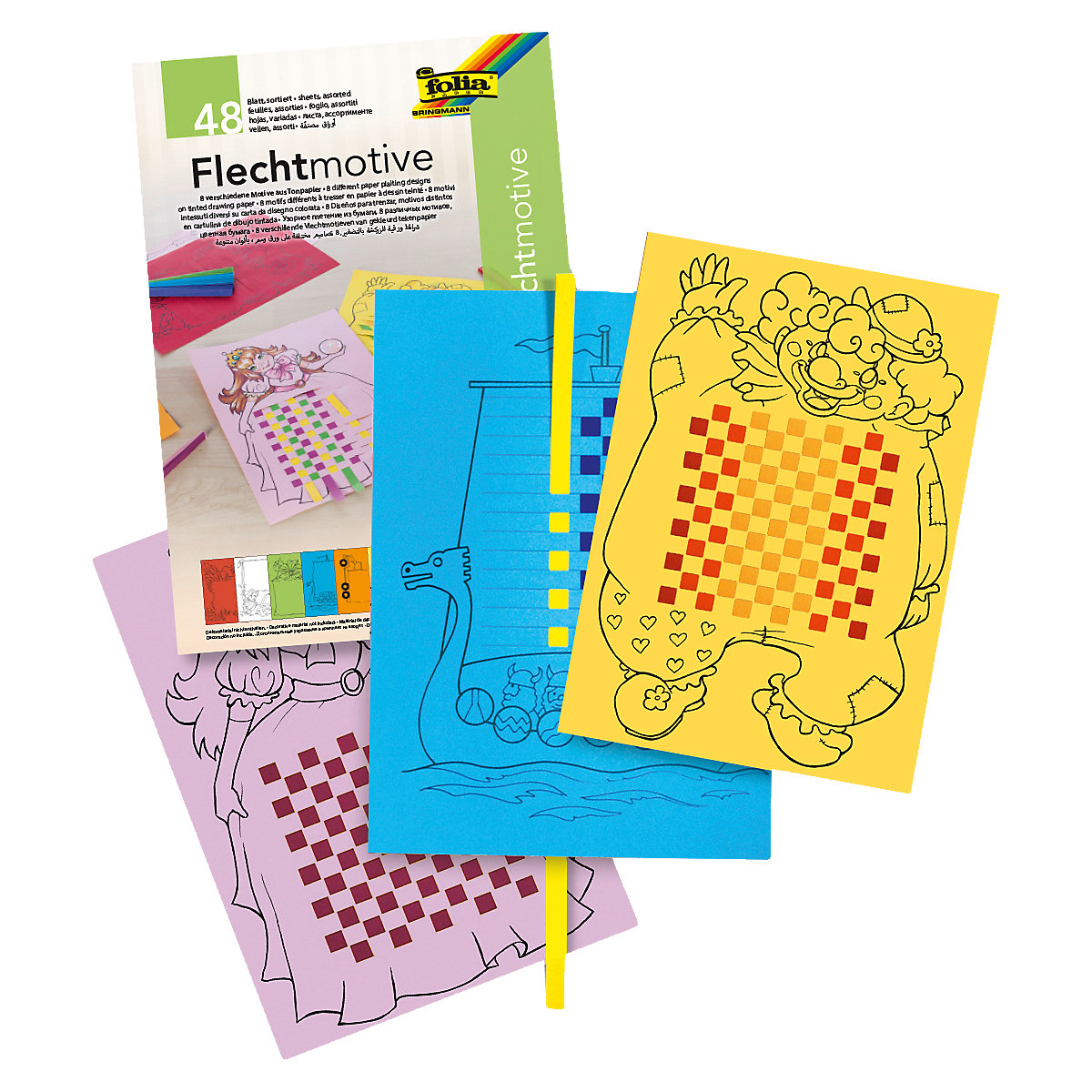 Flechtmotive aus Tonpapier, 48 Blatt