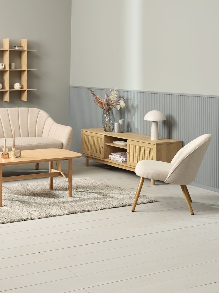 THORUP Fauteuil THORUP tissu beige/chêne