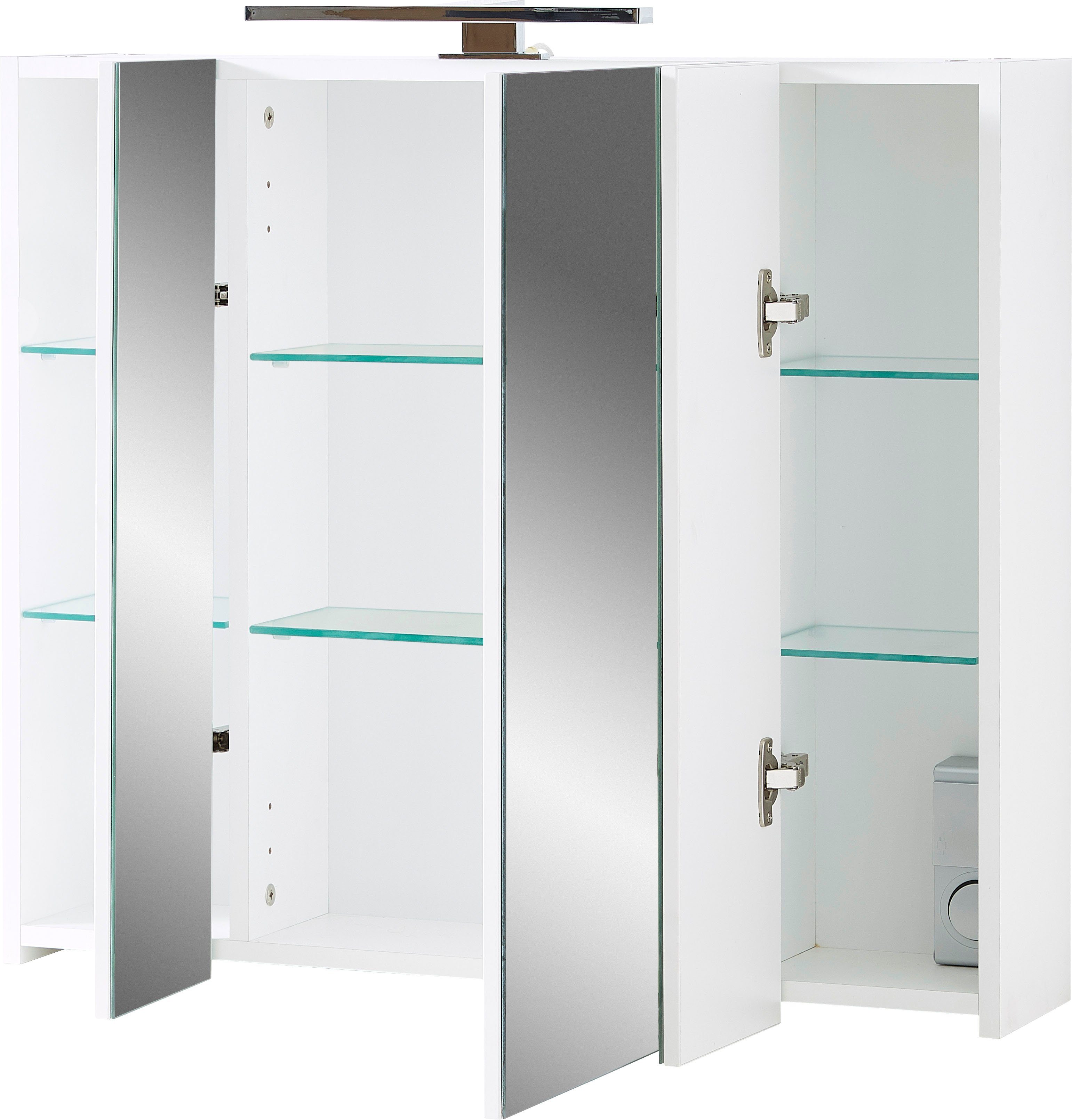 GERMANIA Badmöbel-Set Torrance, (2-St), Waschbecken-Unterschrank und Spiegelschrank mit Beleuchtung