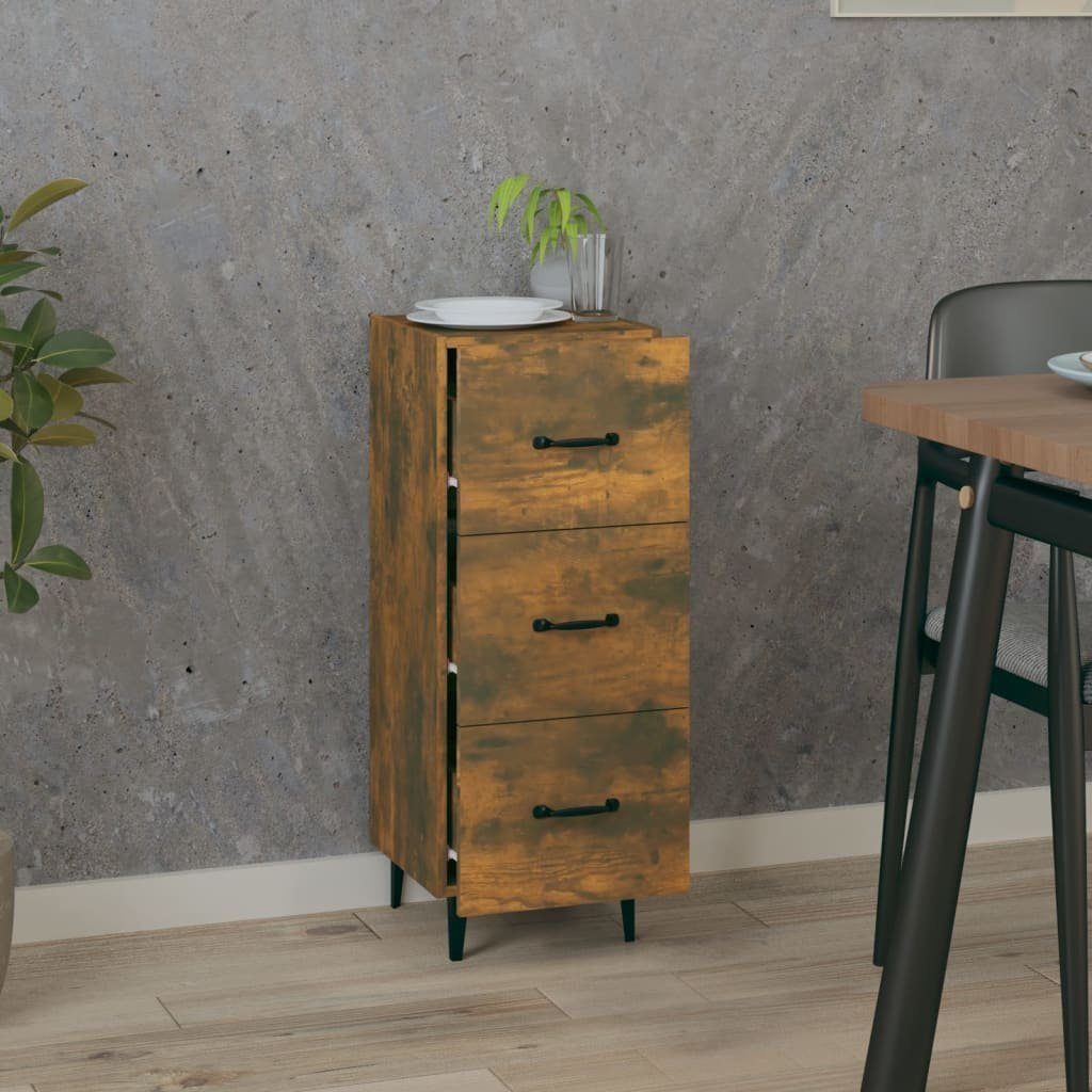 vidaXL Sideboard Sideboard Räuchereiche 34,5x34x90 cm Holzwerkstoff (1 St)