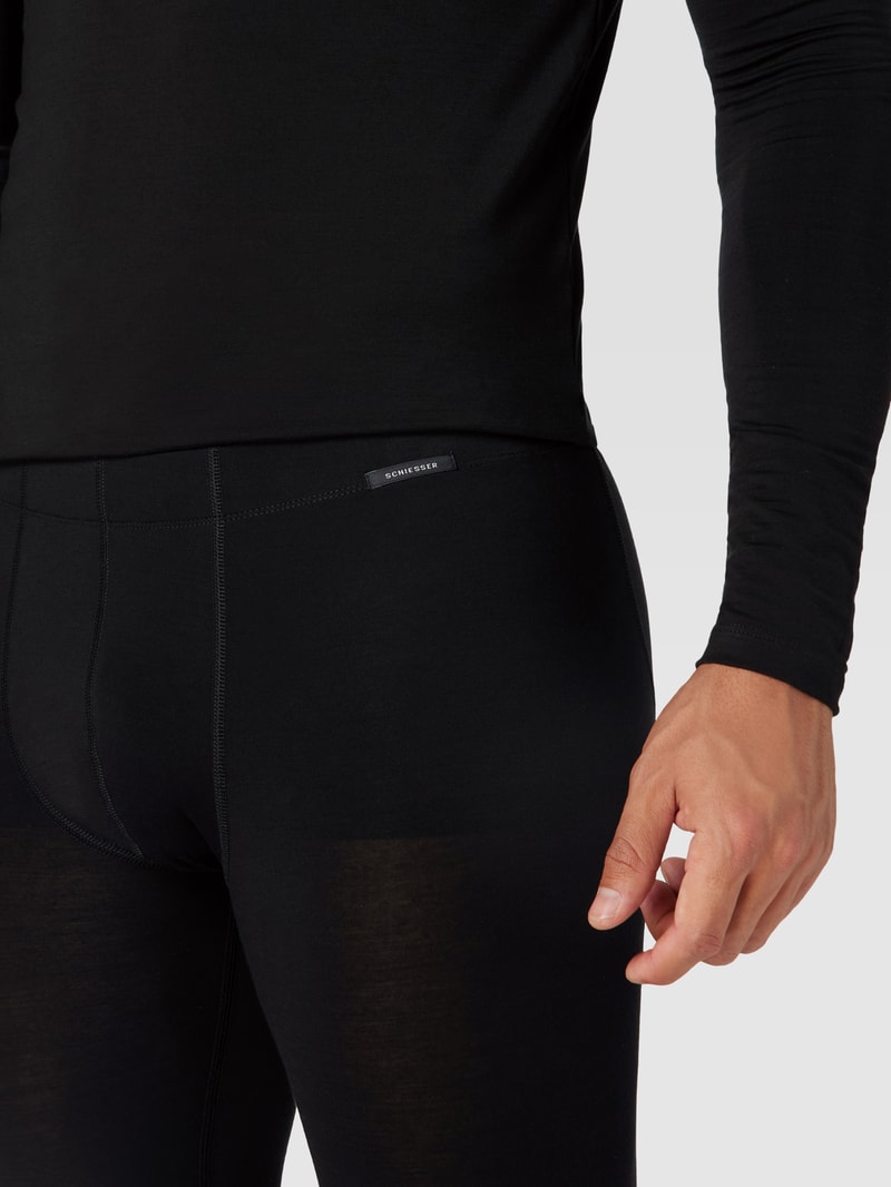 Long Johns mit Label-Detail Modell 'WARMING BASELAYER' in schwarz