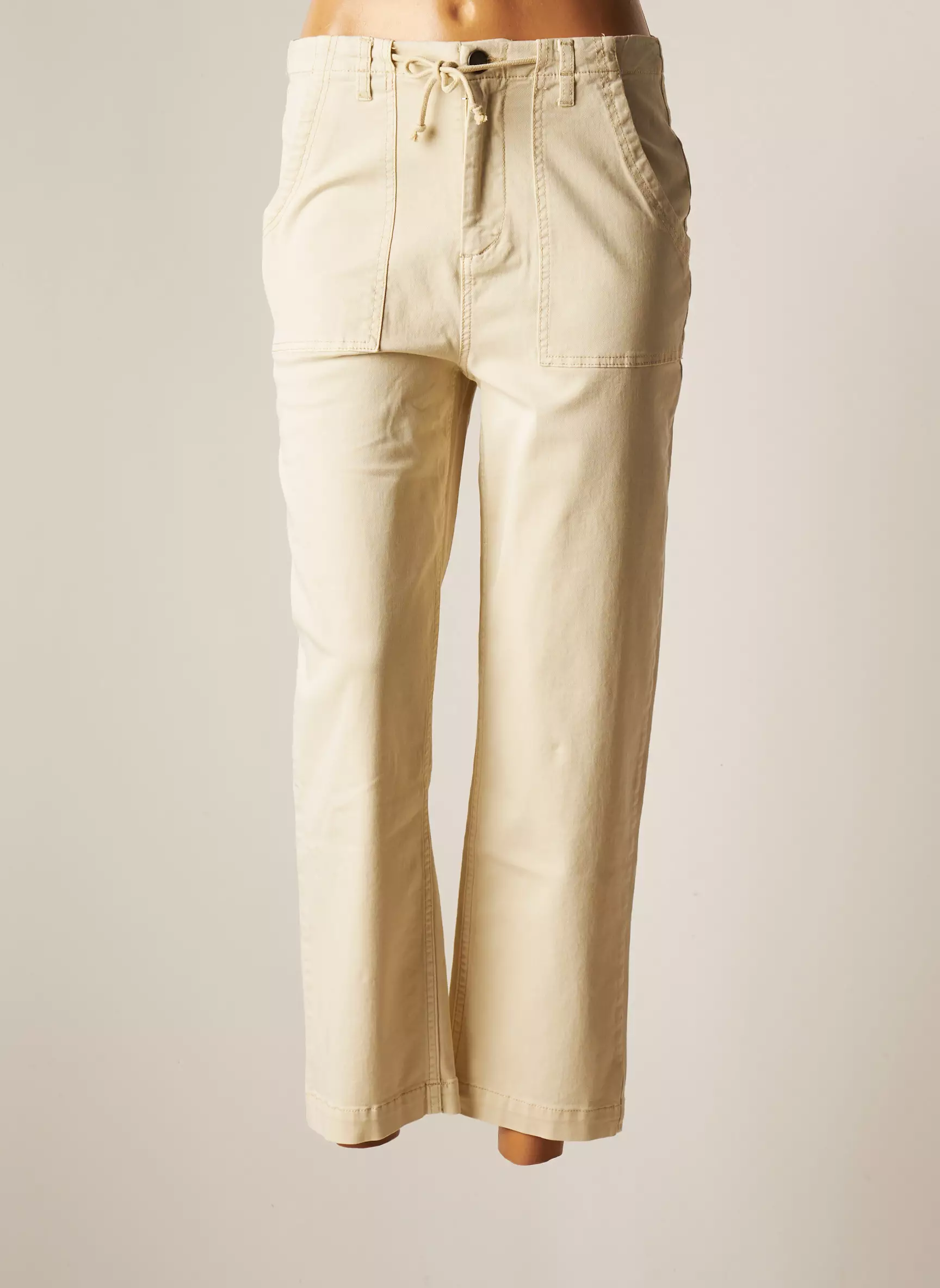 Yaya Pantalon7 8 Femme couleur beige