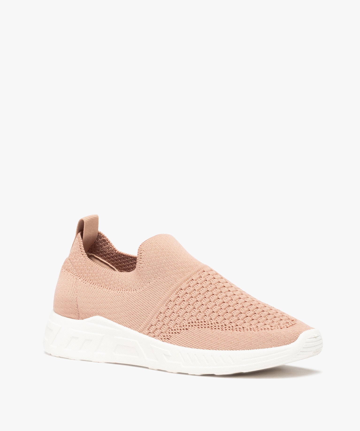 Baskets femme extra souples en maille unie rose | GEMO