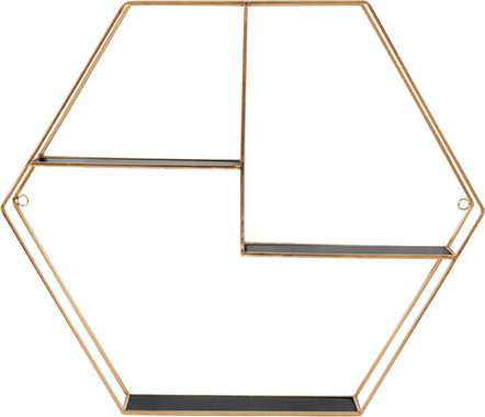 Leonique Deko-Wandregal Hexagon, sechseckiges Element, goldfarben, in modernem Design