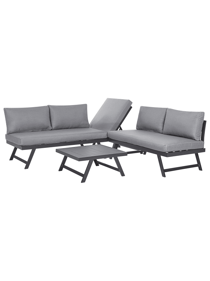 Beliani 2-tlg Lounge Set COCCORINO in Grau/Schwarz günstig kaufen onesize