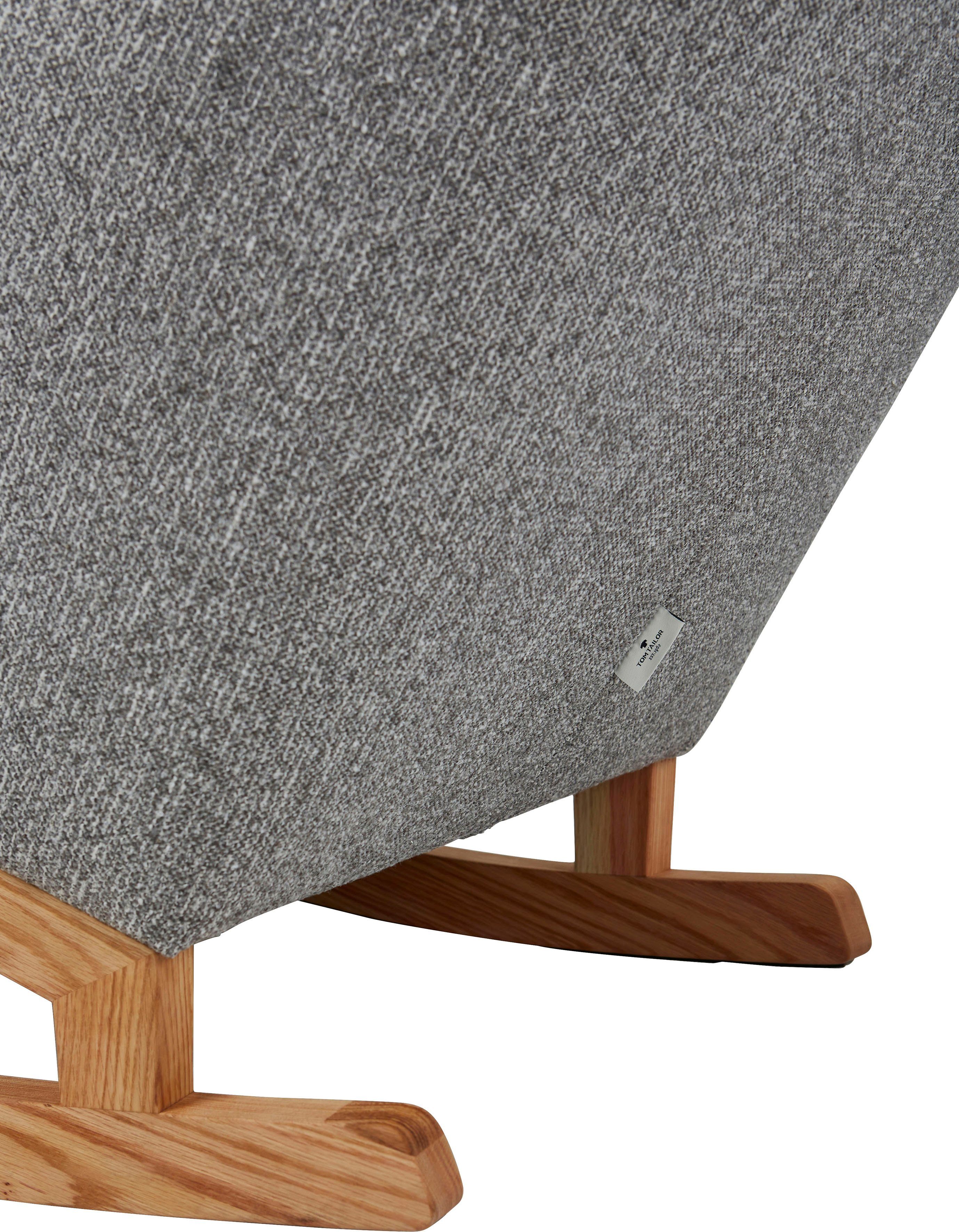 TOM TAILOR HOME Schaukelstuhl COZY, im Retrolook, mit Kedernaht und Knöpfen, Füße Eiche natur