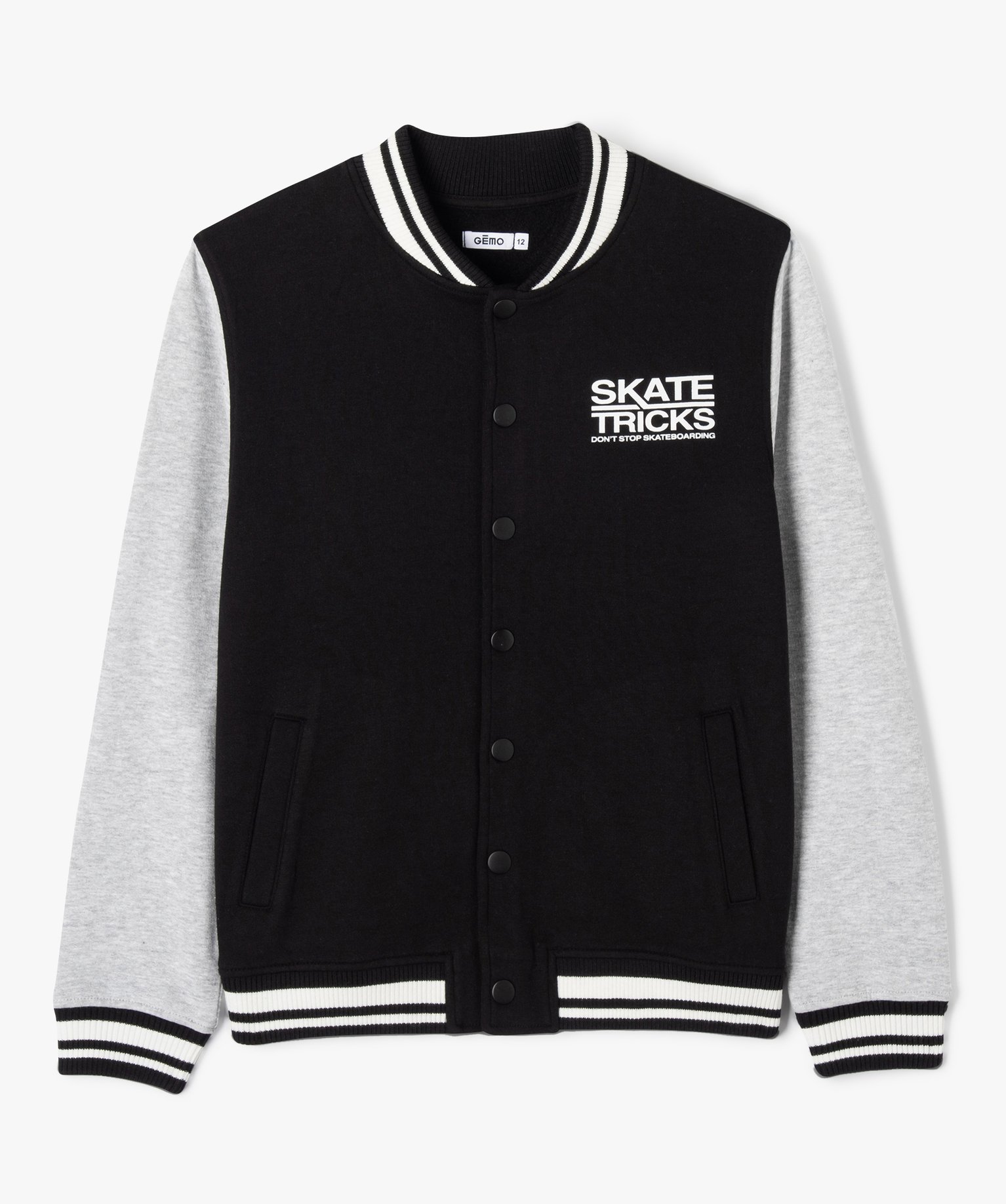 Sweat zippé avec manches contrastantes Garçon noir | GEMO