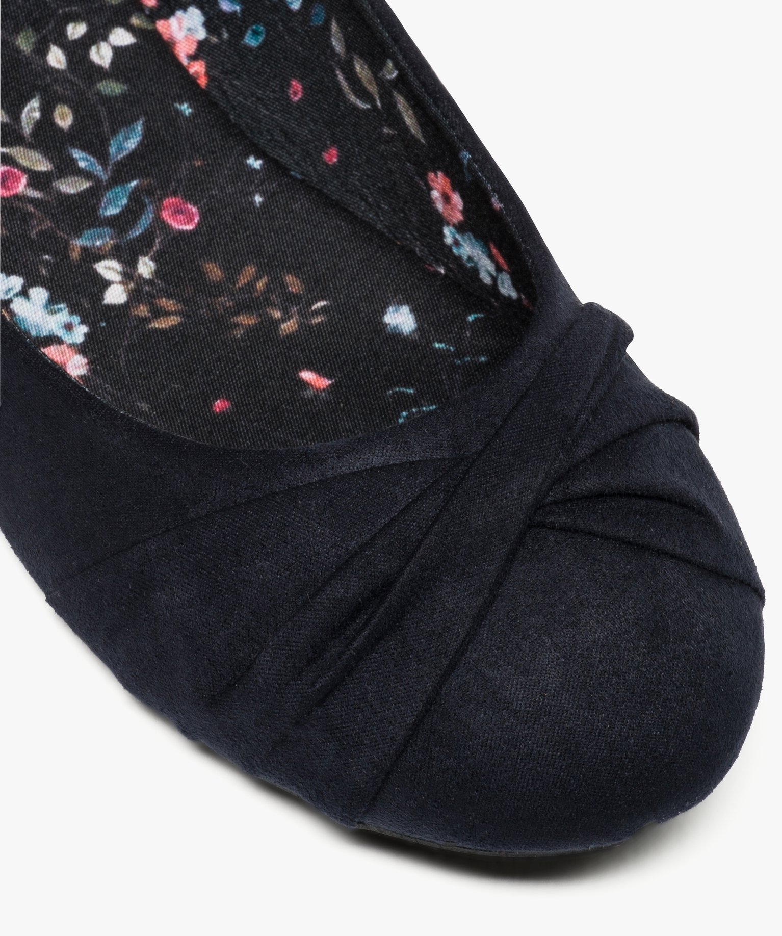 Ballerines femme unies avec bout drapé bleu fonce | GEMO