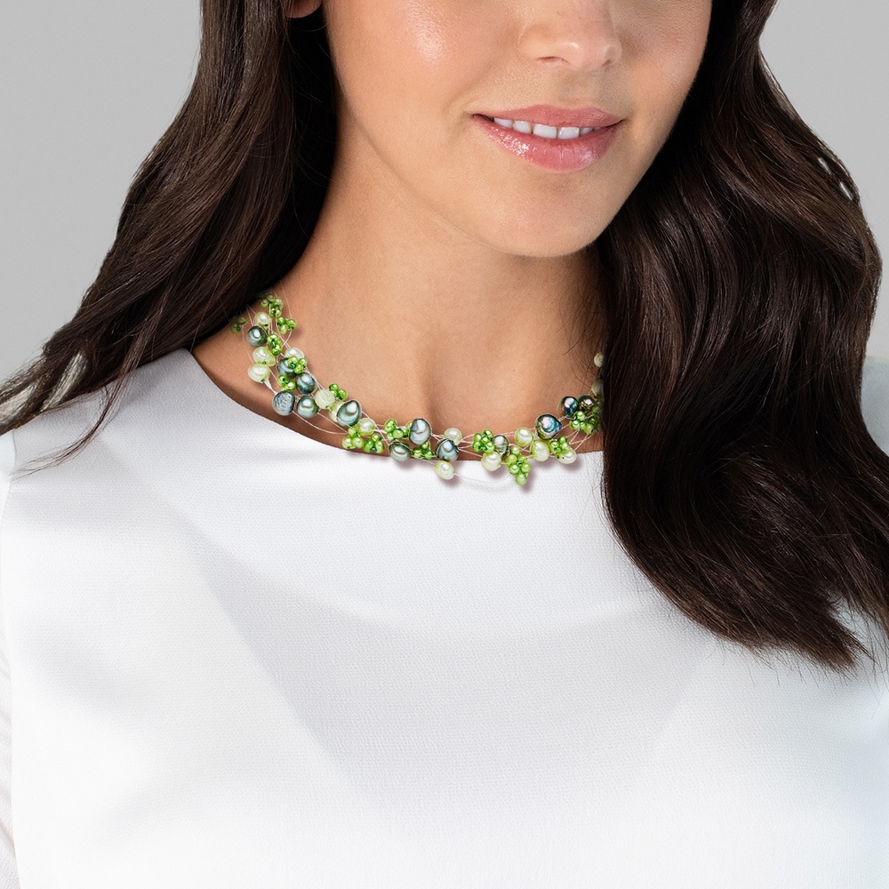 Valero Pearls Collier de perles Perle de culture d'eau douce Perle de culture d'eau douce en Ve collier