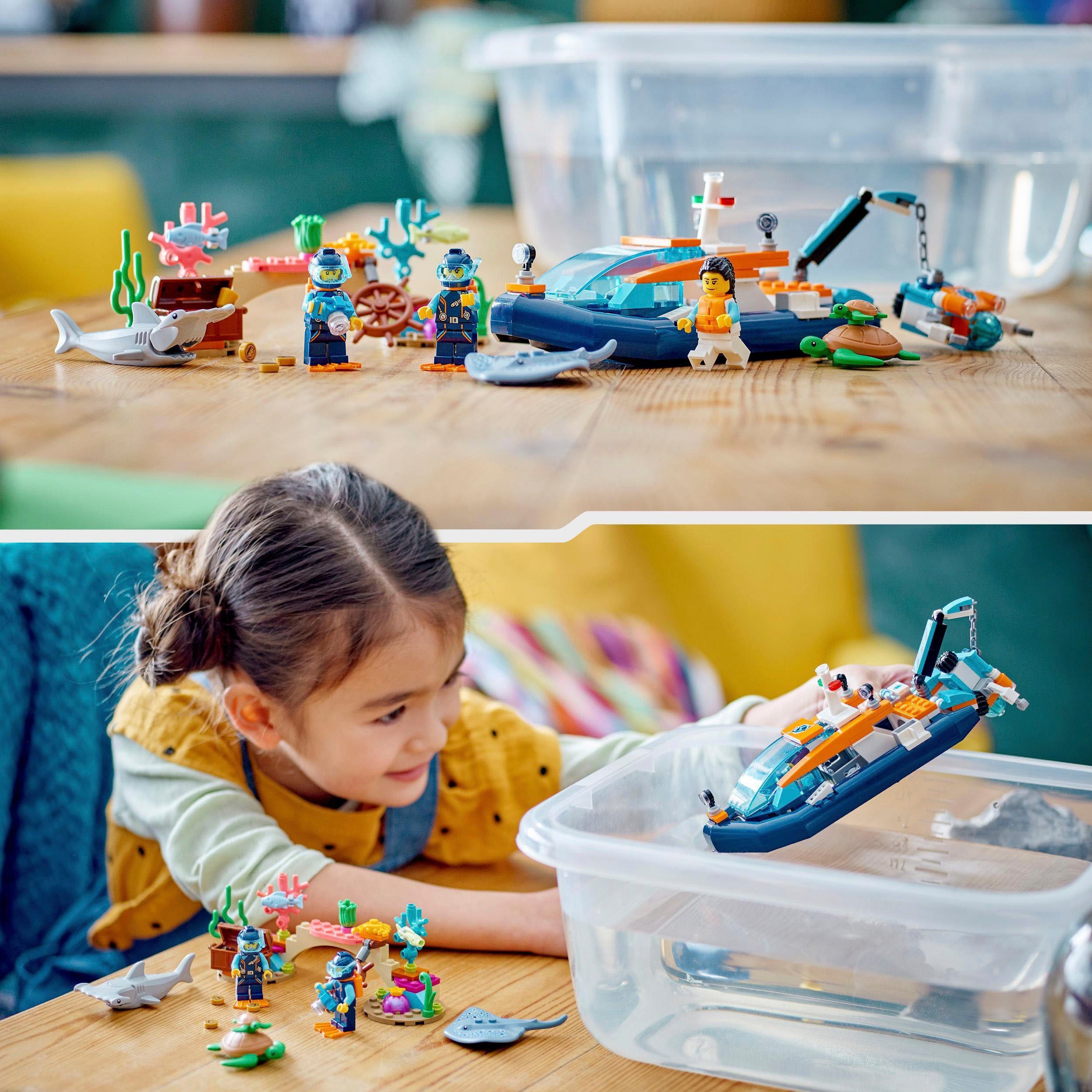 LEGO® Konstruktionsspielsteine Meeresforscher-Boot (60377), LEGO® City, (182 St), Made in Europe