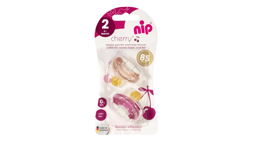 nip®  Schnuller Cherry Latex Größe 2 (6+ Monate)
