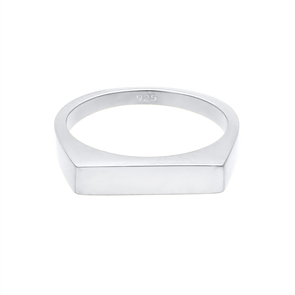 Elli Elli Bague Femmes Sceau Angulaire Géo Design Basique en Argent Sterling 925 Bague