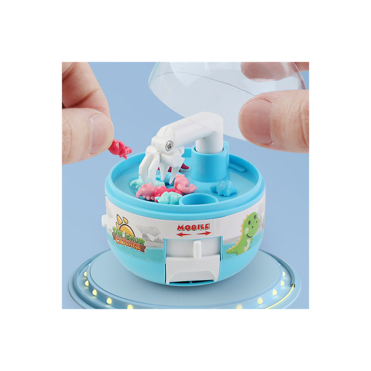 Mini Greifpuppe Gashapon Spielzeugmaschine Kapsel maschine Mini Dinosaurier fänger interaktives