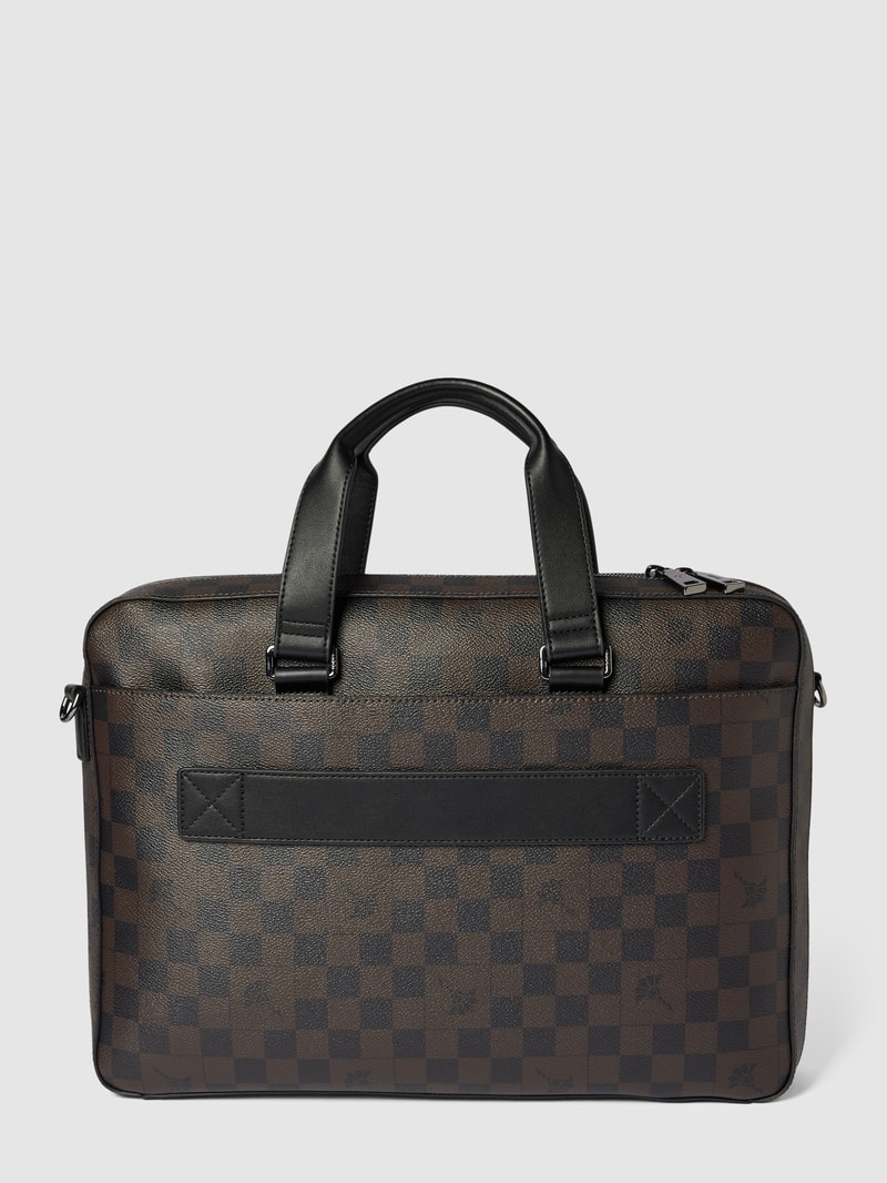 Laptoptasche mit Allover-Muster Modell 'cortina' in dunkelbraun