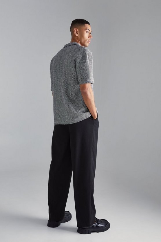 Kurzärmliges Jacquard-Hemd