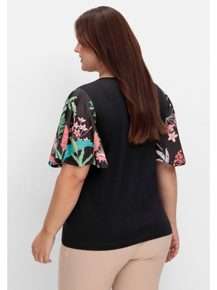 sheego Shirt in schwarz gestreift günstig kaufen