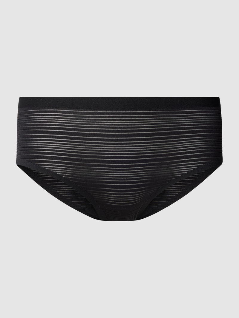 Slip mit Streifenmuster in schwarz