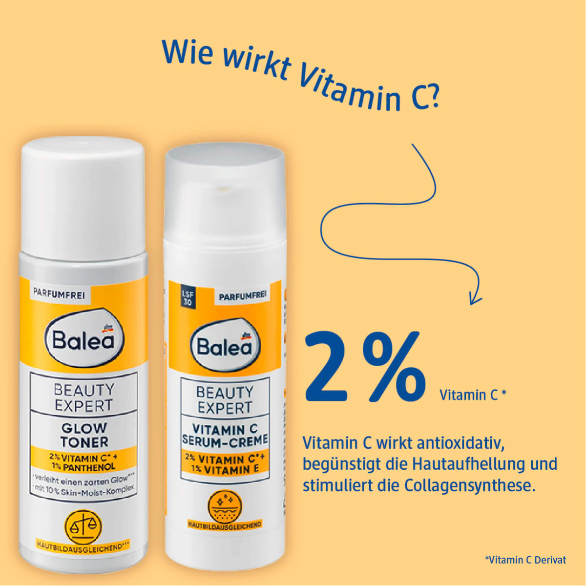 Gesichtsserum Beauty Expert Vitamin C Serum-Creme LSF 30, 50 ml
