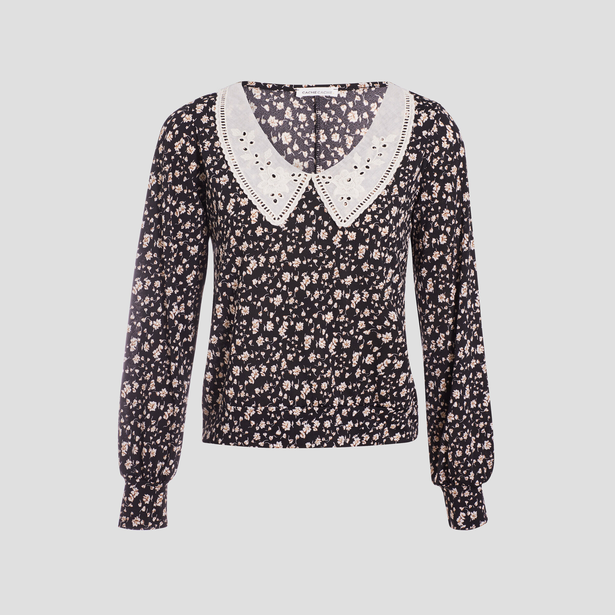 Blouse manches longues noir femme | Cache Cache