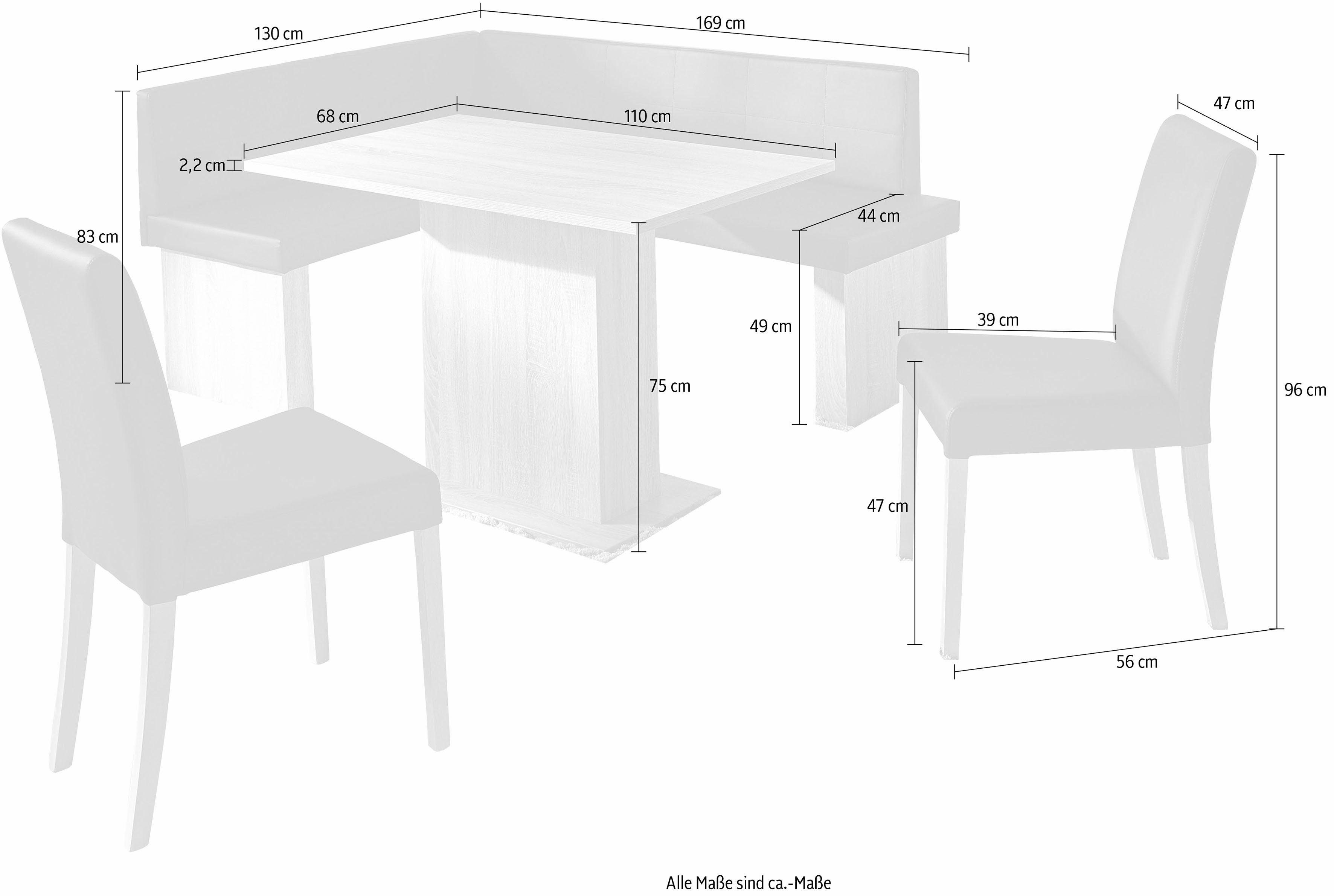 SCHÖSSWENDER Eckbankgruppe Anna, (Set, 4-tlg), zeitloeses Design