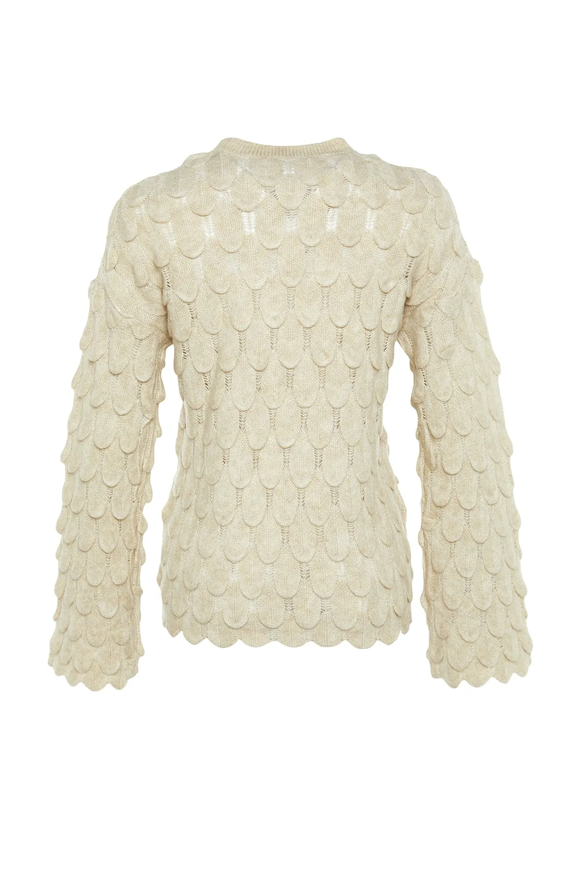 Trendyol Collection  Stone Selbstgemusterter Strickpullover mit Rundhalsausschnitt TWOAW24KZ00209