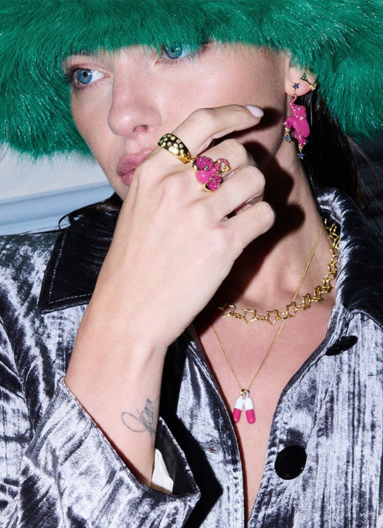 Anello Anna + Nina Mystic Sky placcato oro