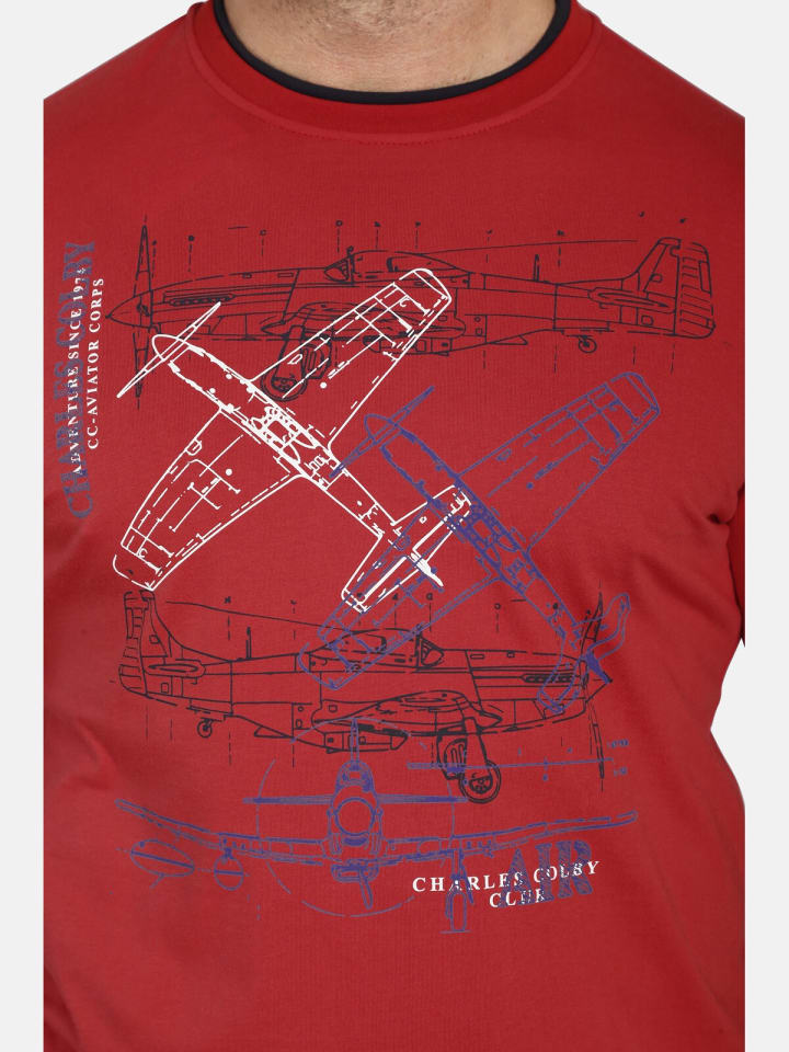 Charles Colby T-Shirt EARL DILLONS in rot günstig kaufen