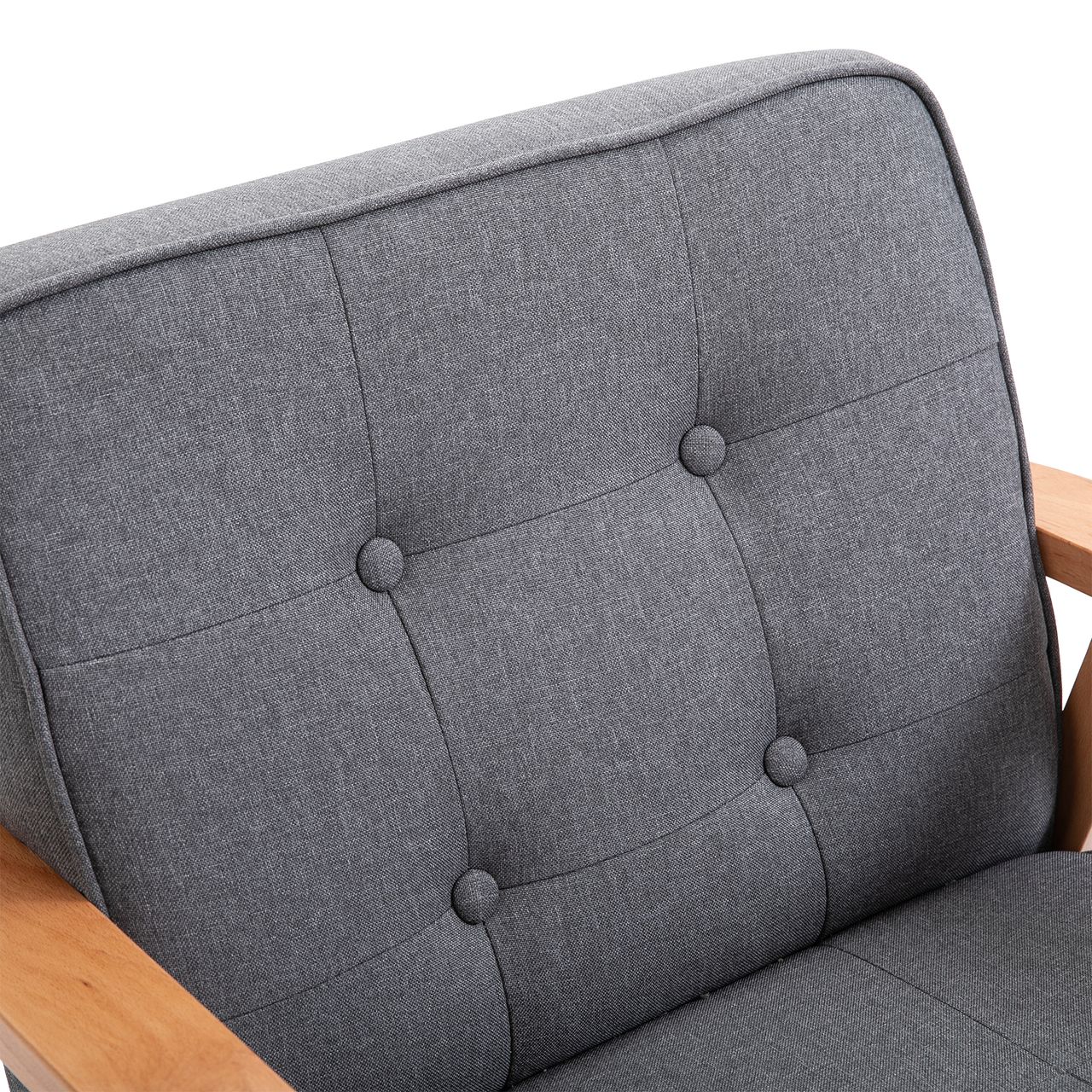 HOMCOM Einzelsofa Loungesessel Relaxstuhl Polsterstuhl Armlehnen Leinen