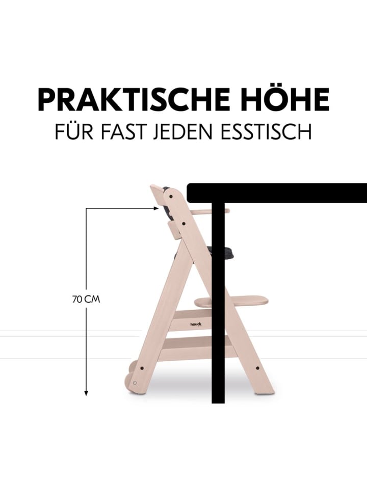 Hauck Hochstuhl Beta Plus inkl. Essbrett, Sitzkissen und in braun,grau günstig kaufen onesize