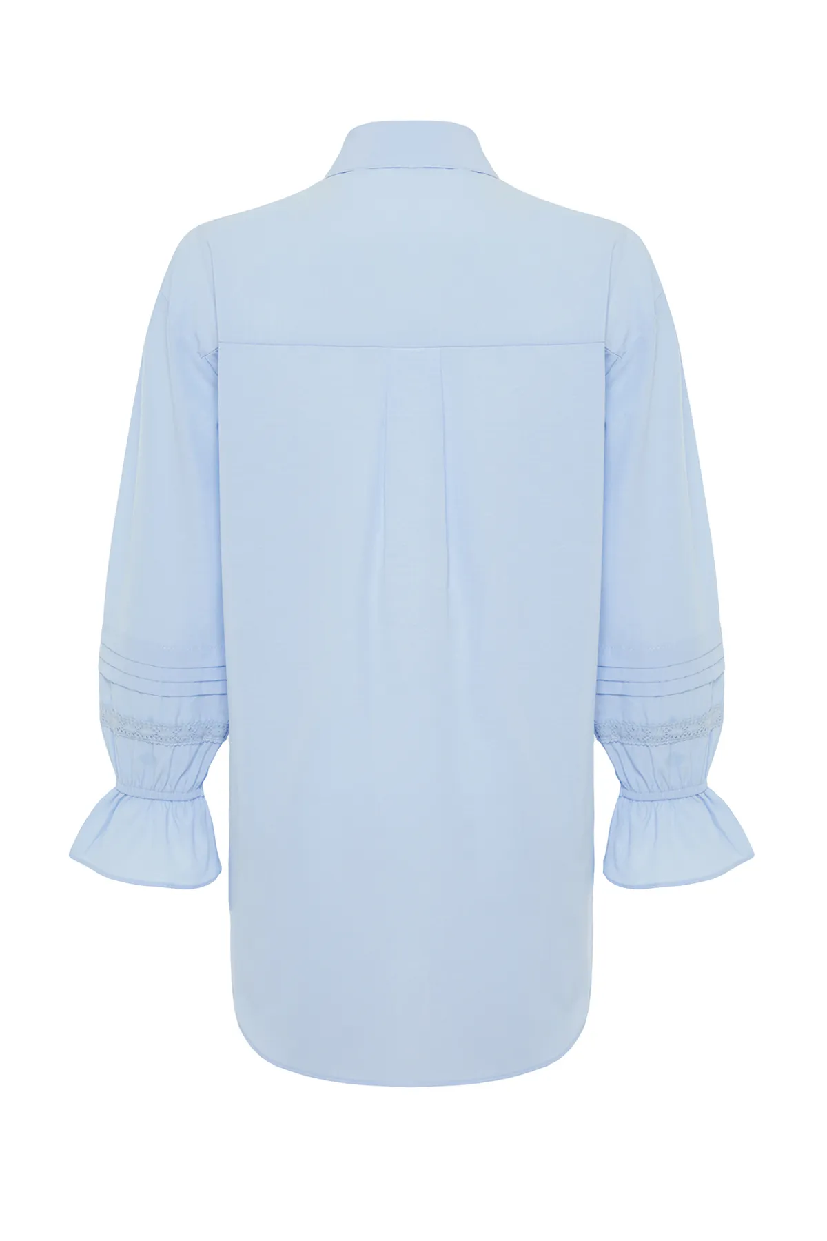 Trendyol Modest  Hellblaue Spitze/Mesh/Mesh, reguläre Terrycotton-Leinwandbindung TCTSS23TG00033