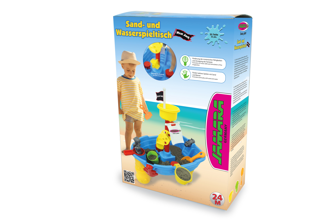 Jamara e.K. Sand- und Wasserspieltisch Pirat Jack 21 Teile