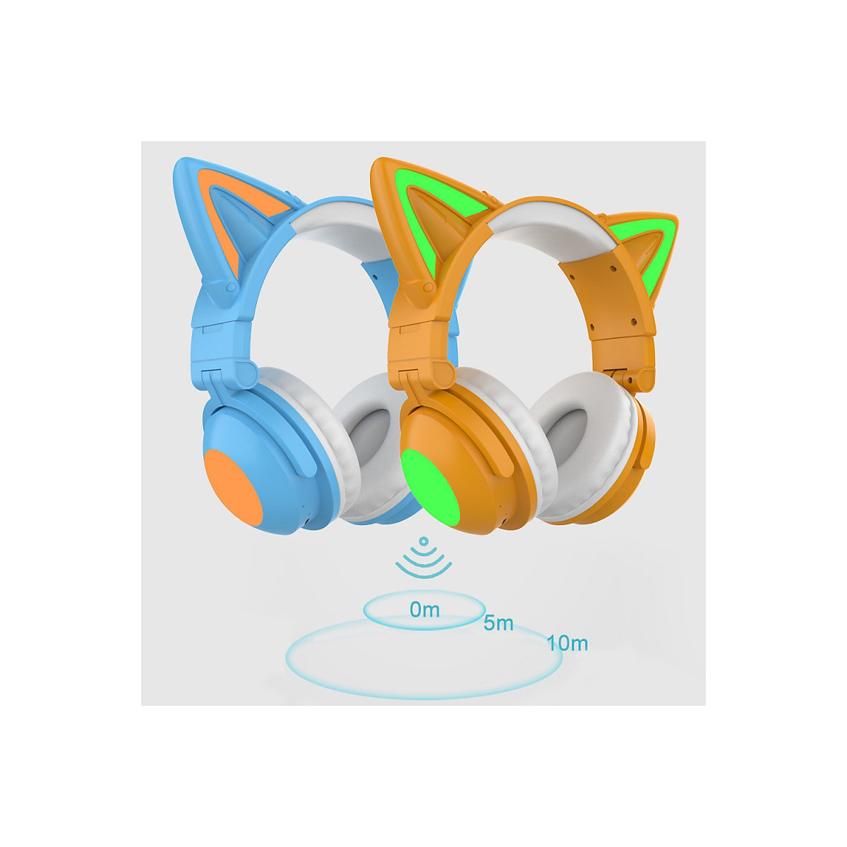 Niedliche Katzen ohren Gaming Headset drahtlose Bluetooth Katze Ohr Headset Kopfhörer Bluetooth kopfhörer mit Blinkende Glow