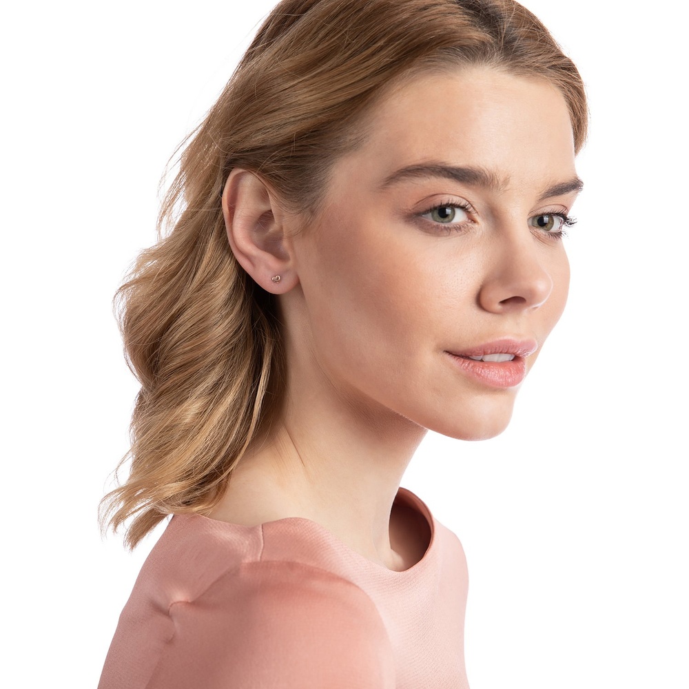 Valeria Boucles d'oreilles à fermoir à poussette 375 Or rose Boucles d'oreilles