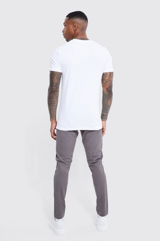 Strukturierte Skinny Chino-Hose