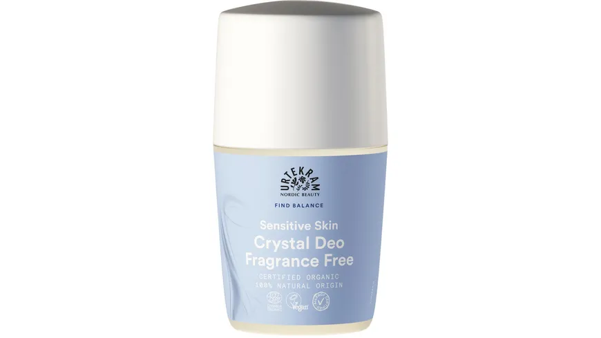 URTEKRAM Deo Roll On Crystal Sensitive Skin & Fragrance Free 50 ml