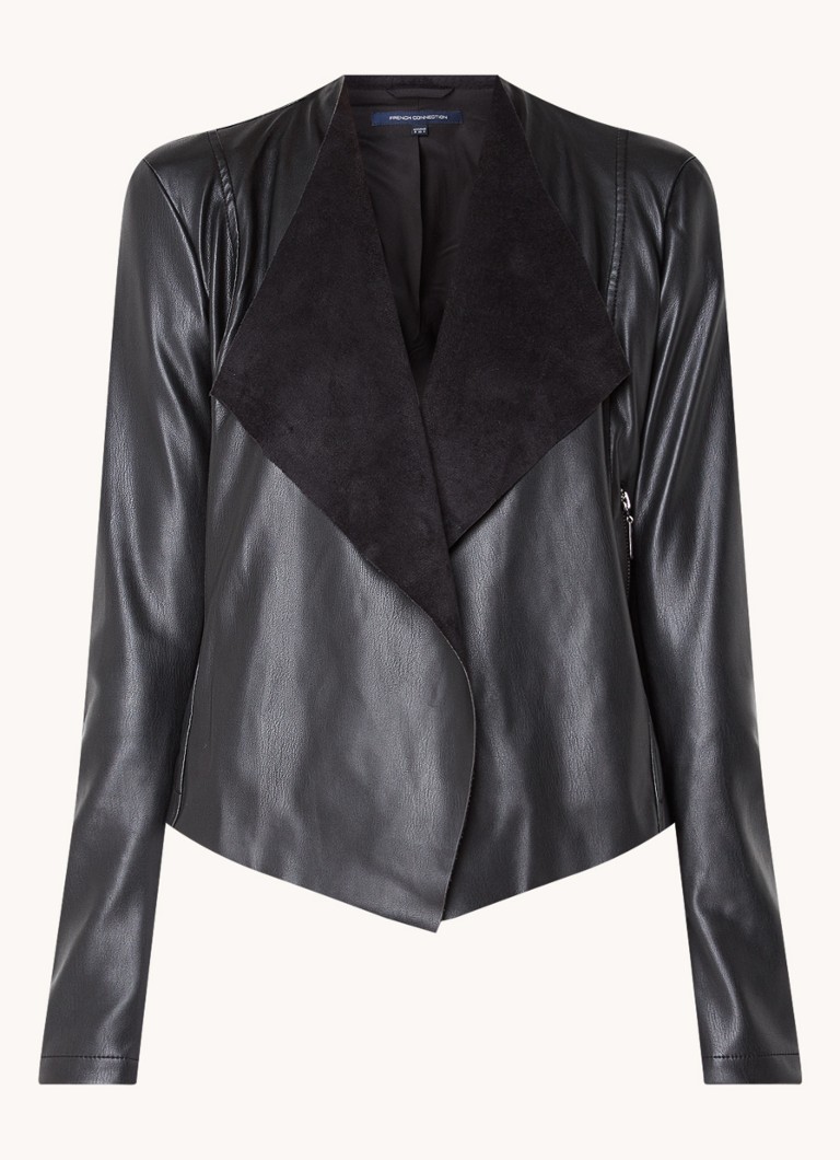 French Connection Jacket in faux leather with suede details