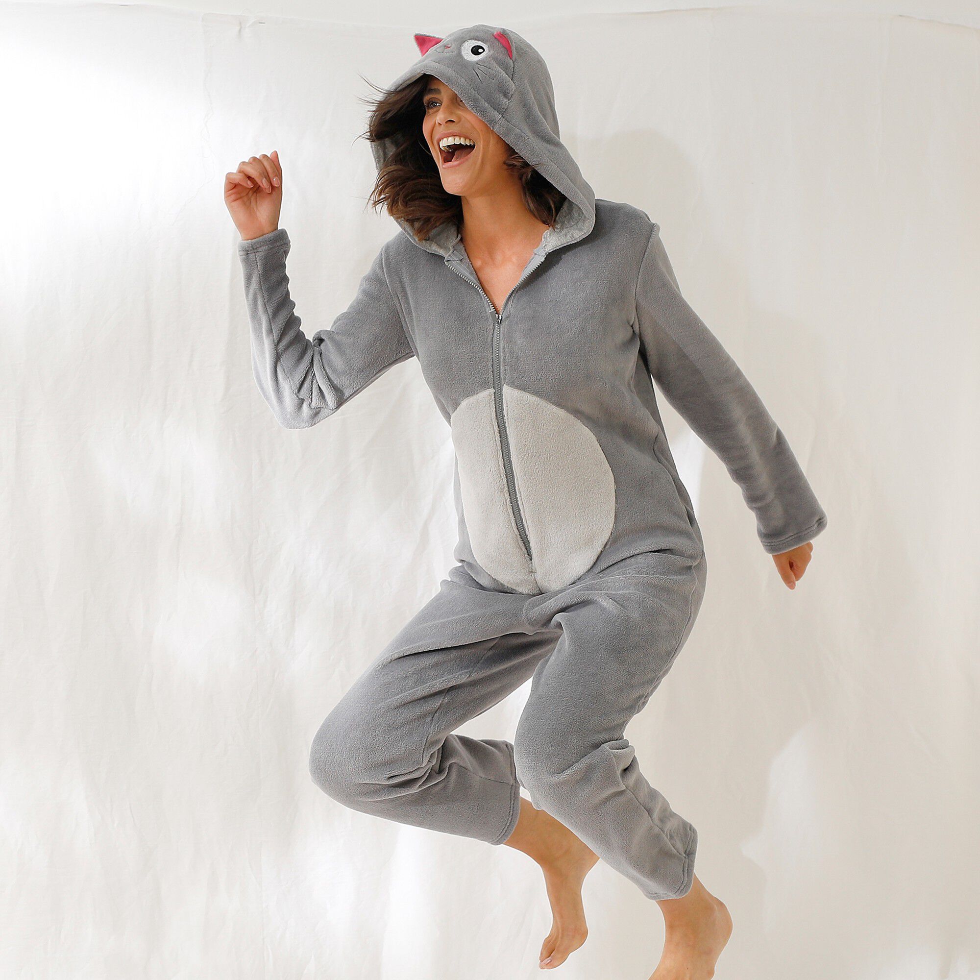 Combinaison polaire « Kigurumi » oreilles de chat