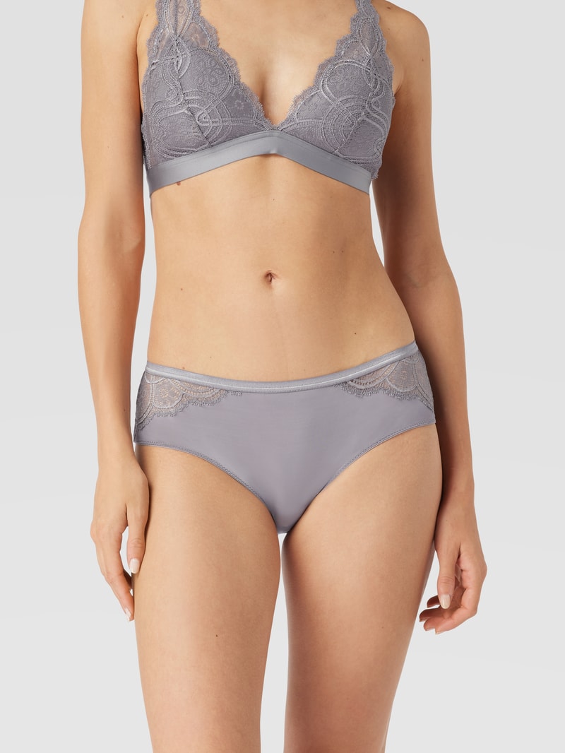 Slip mit Spitze-Details Modell 'Poetry Fame' in mittelgrau