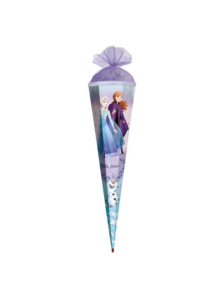 ROTH Schultüte groß Disney Frozen 85 cm, Glitter Glitzerborte in Lila günstig kaufen onesize