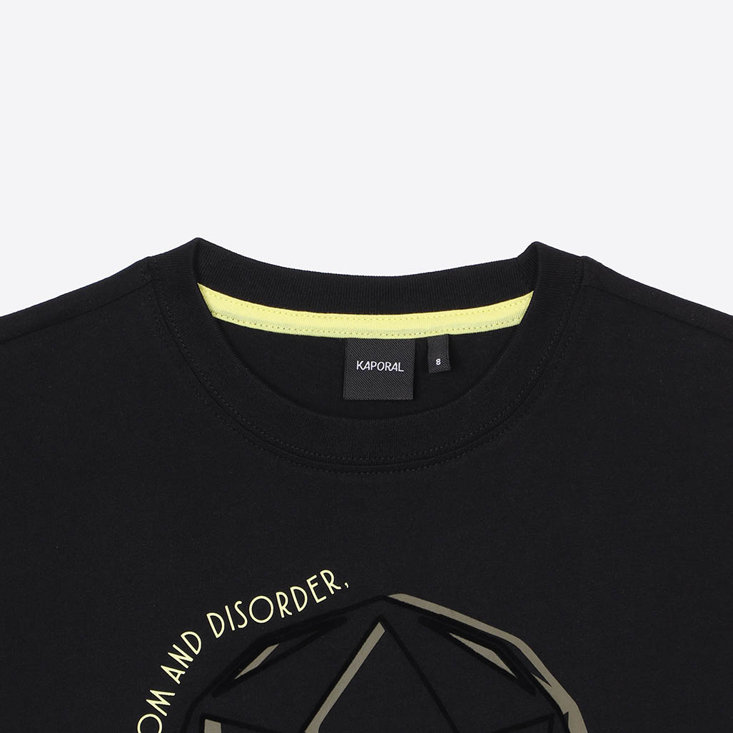 ELPIN  T-shirt noir garçon 100% coton