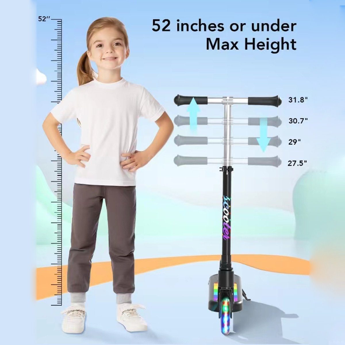 meeteu Cityroller Miniscooter Elektro-Kinderroller Elektroroller, 100,00 W, 10,00 km/h, (Sätze, Mit Radspritzschutz), LED-Blinkende Räder