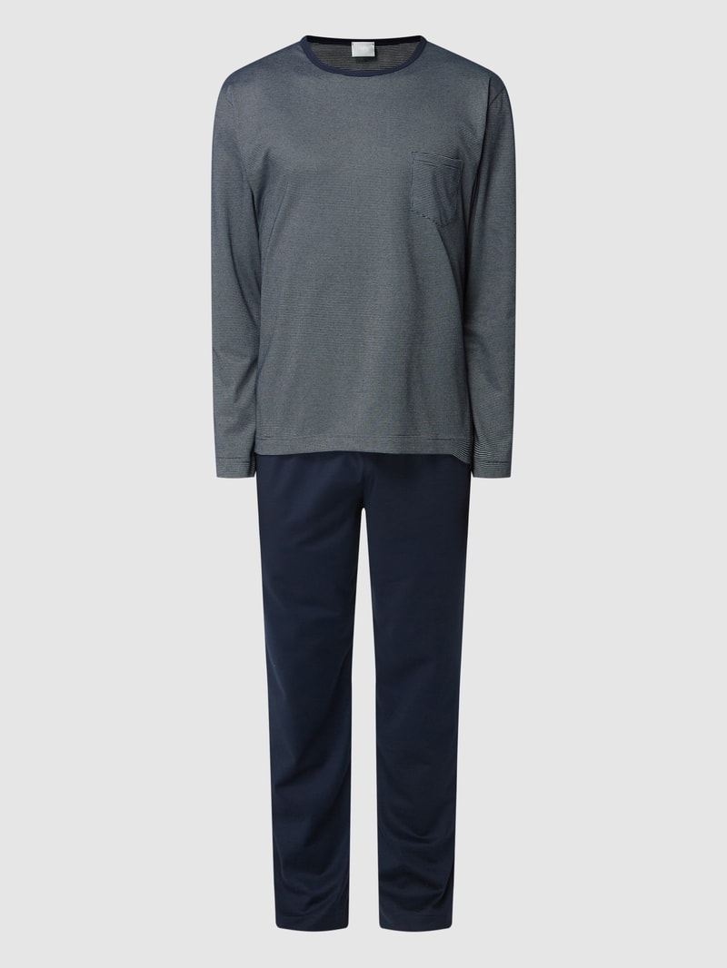 Pyjama mit Streifenmuster in dunkelblau