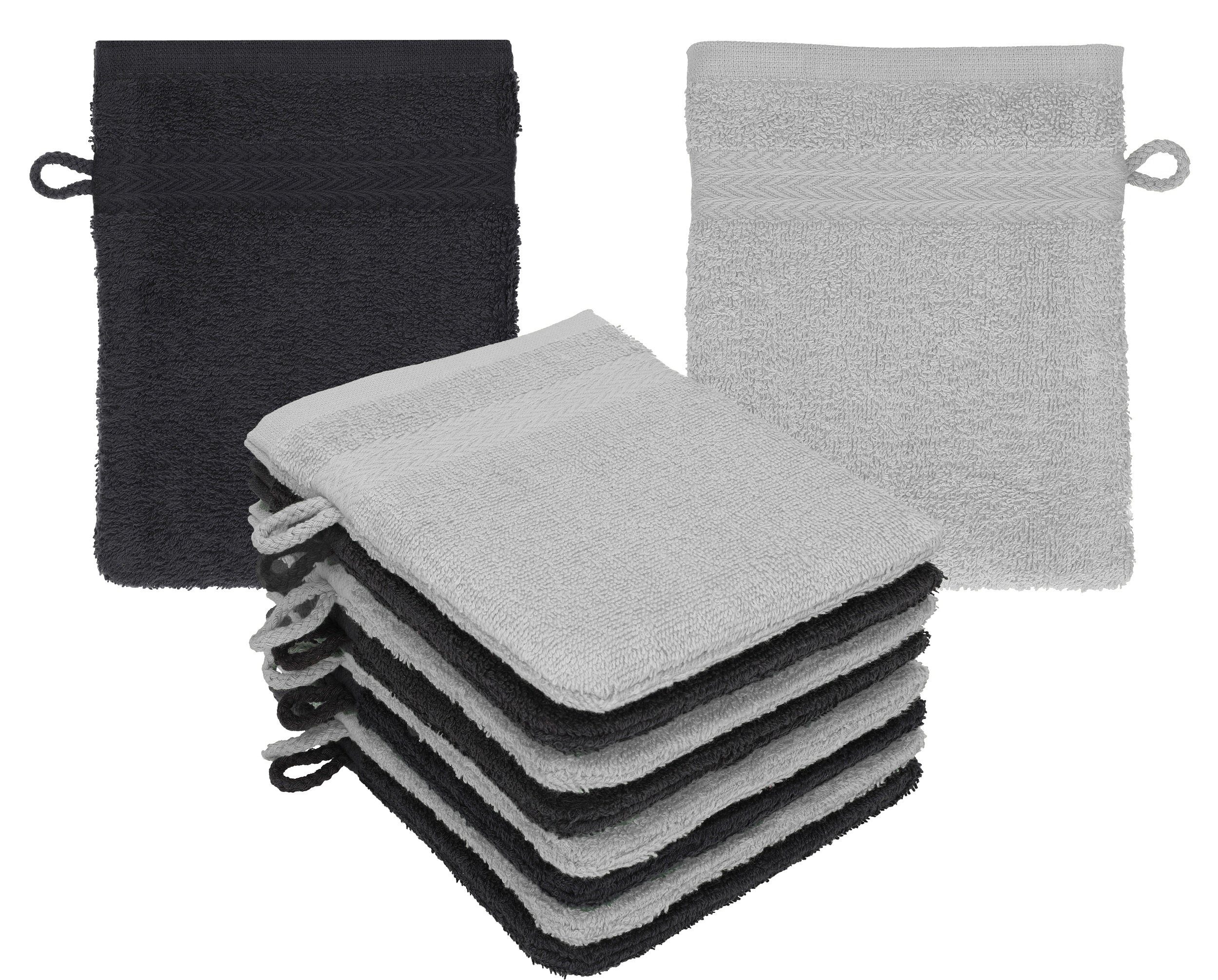 Betz Waschhandschuh 10 Stück Waschhandschuhe Premium 100% Baumwolle Graphit - Silbergrau